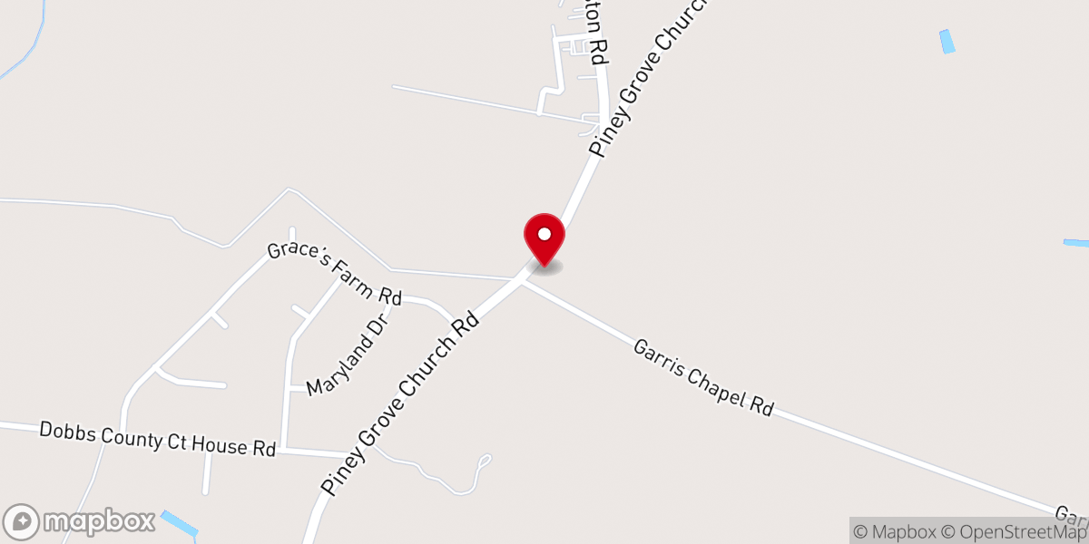 Map showing location of Garris Chapel Church