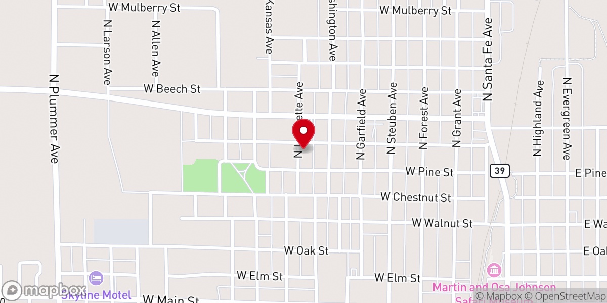 Map showing location of Fellowship Tabernacle