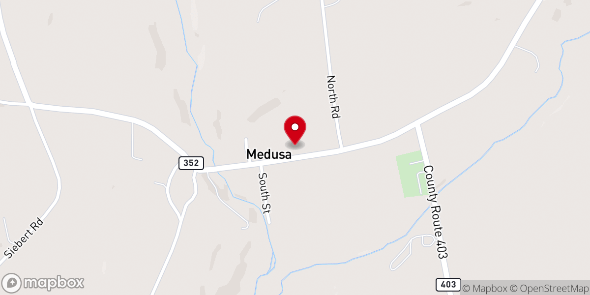 Map showing location of Medusa United Church of Christ