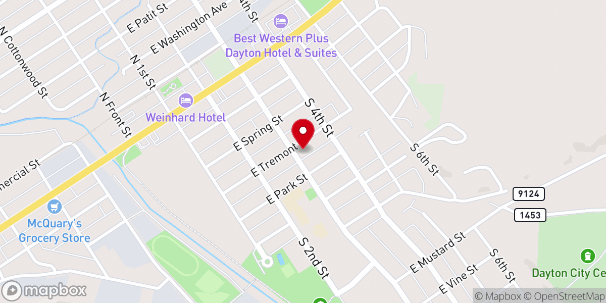 Map showing location of Dayton Church of the Nazarene