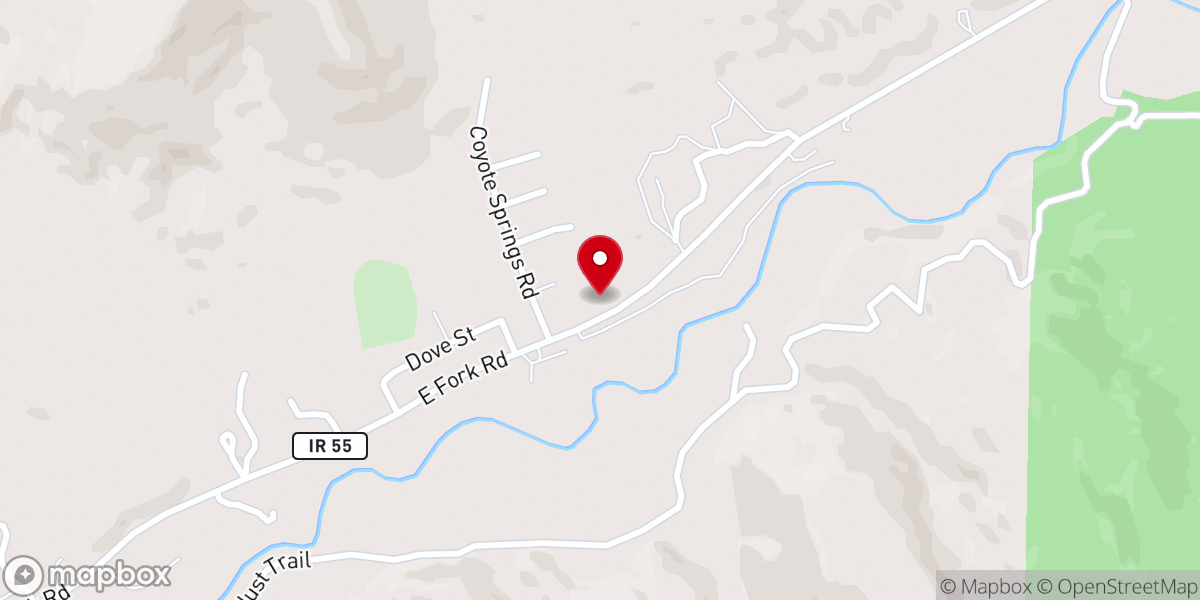 Map showing location of East Fork Miracle Church