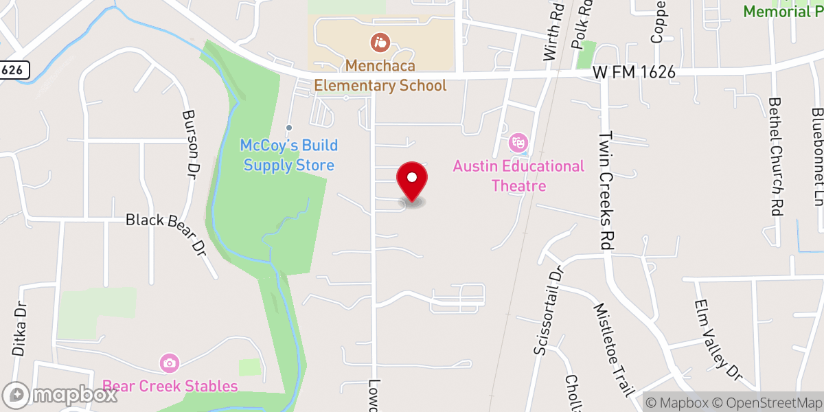 Map showing location of Manchaca Bible Fellowship