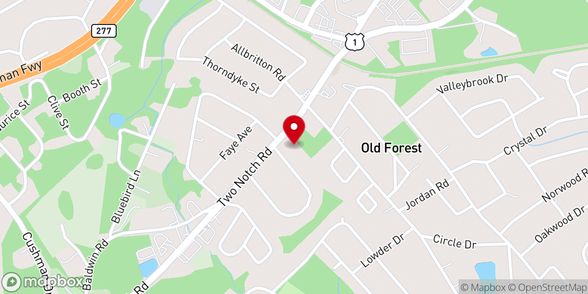 Map showing location of Bayview Baptist Church
