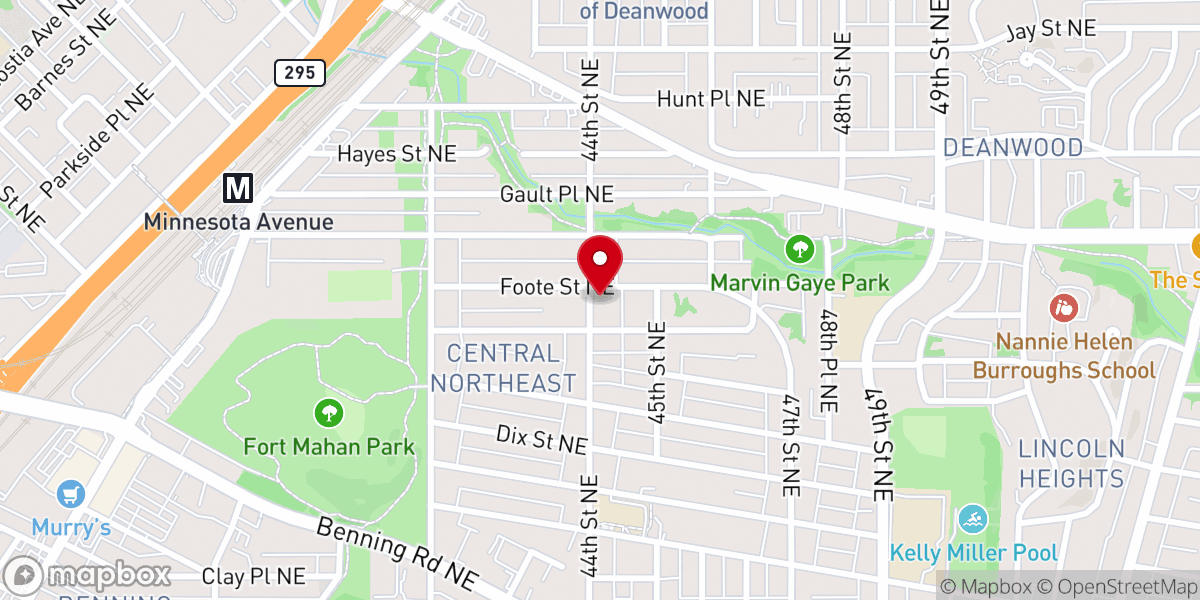Map showing location of Central Union Baptist Church