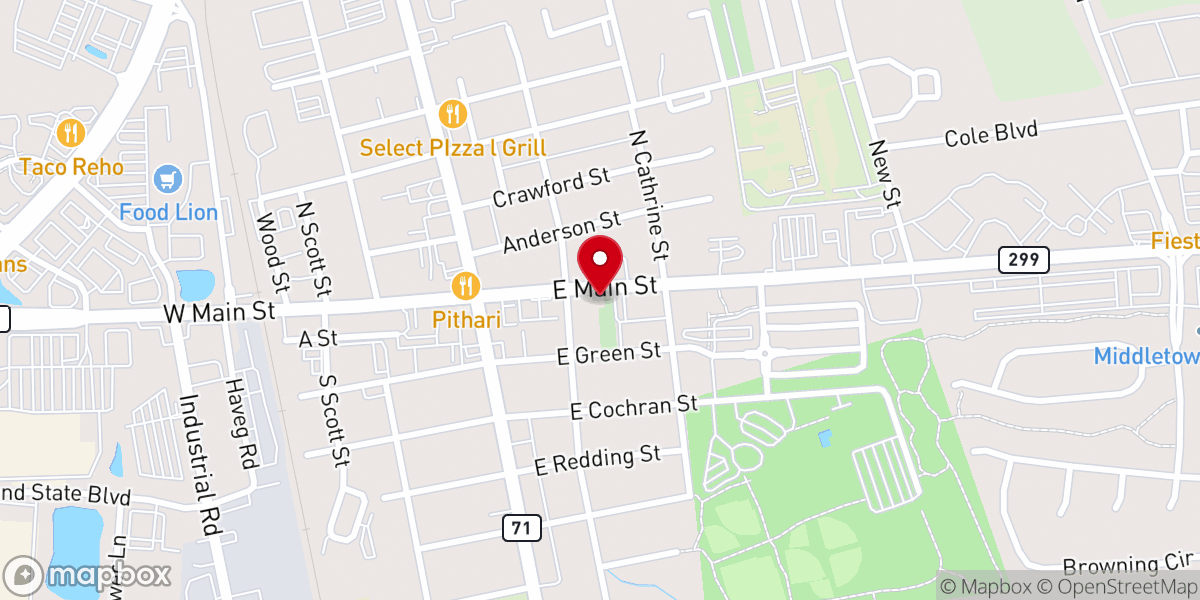 Map showing location of Bethesda United Methodist Church