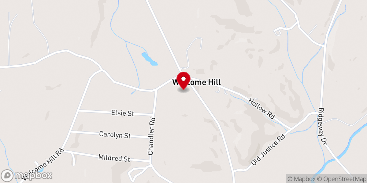 Map showing location of Welcome Hill Baptist Church