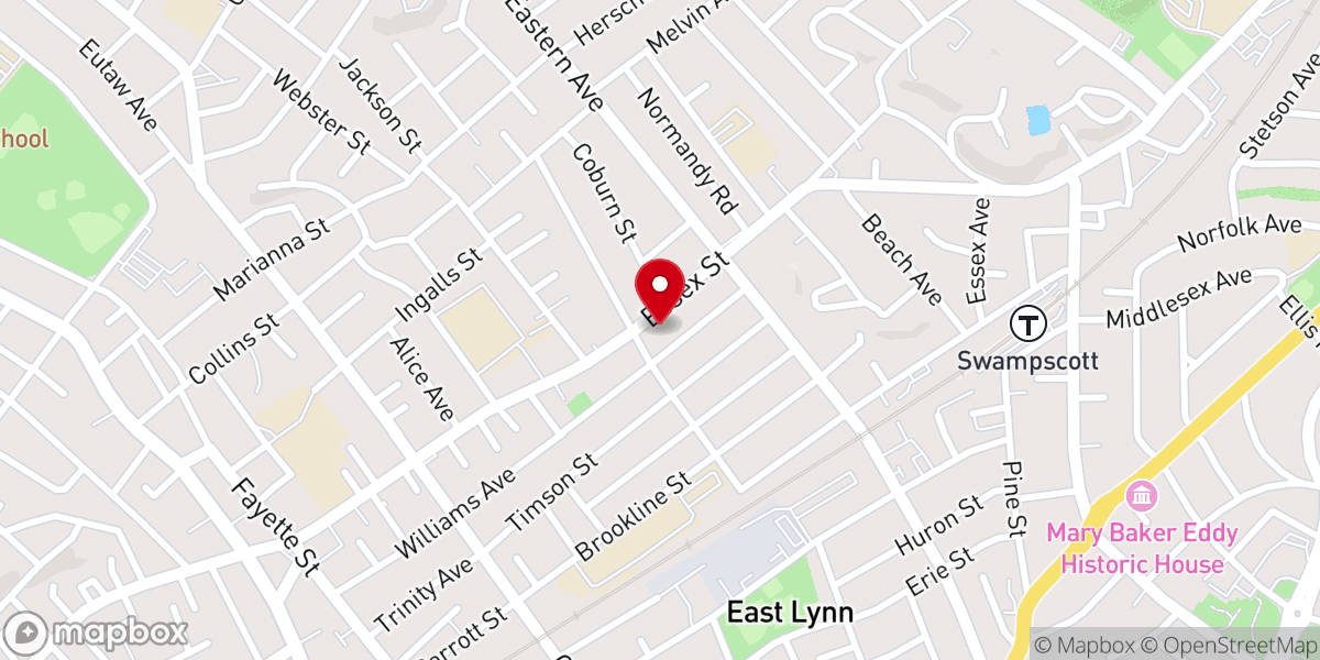 Map showing location of Haitian Baptist Church of Lynn