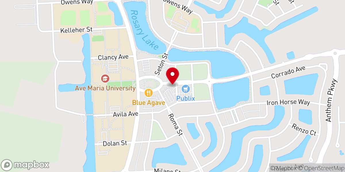 Map showing location of Ave Maria Fraternus