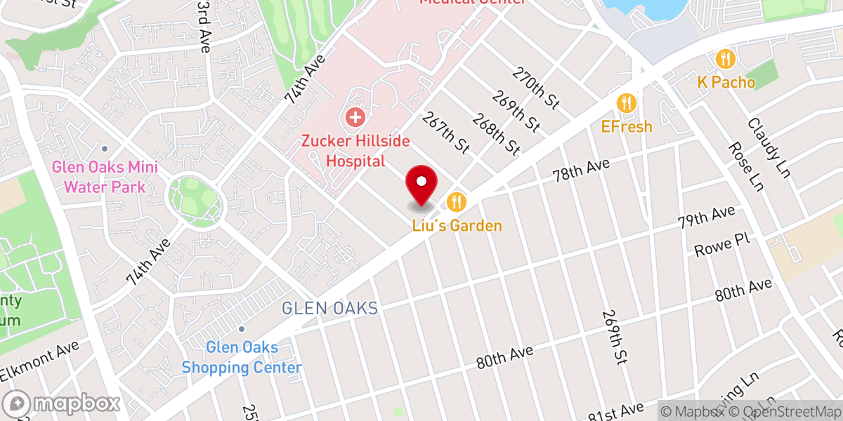 Map showing location of Mikveh Yisrael of New Hyde Park