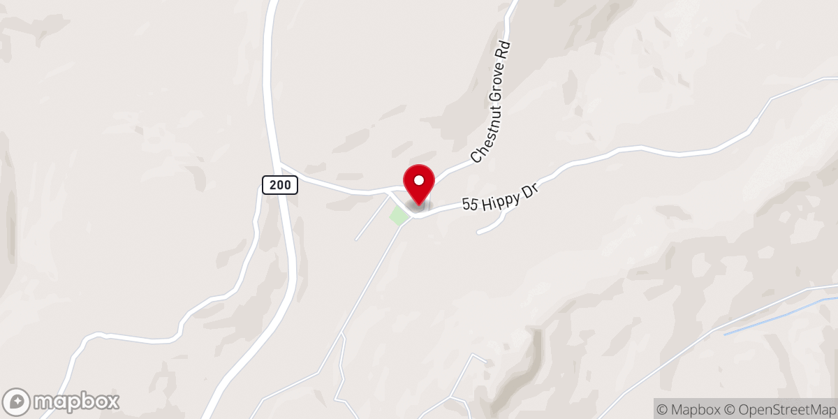 Map showing location of Chestnut Grove United Baptist Church