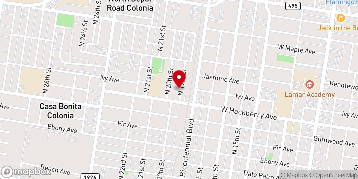 Map showing location of Israel Sinai Christian Church