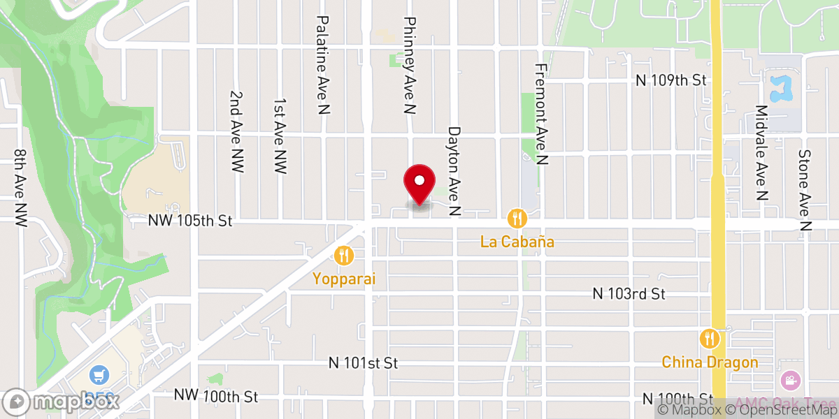 Map showing location of Seattle Foursquare Church