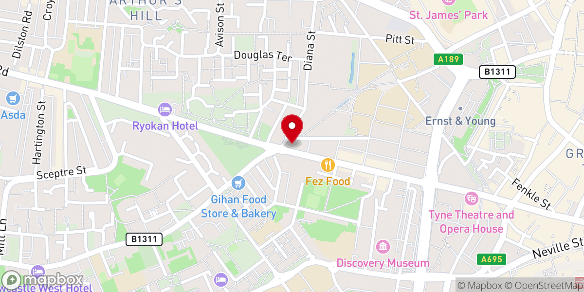 Map showing location of Hillsong Church Newcastle