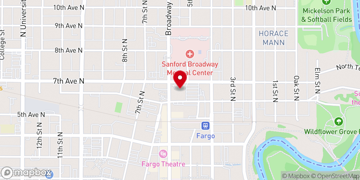 Map showing location of First Lutheran Church