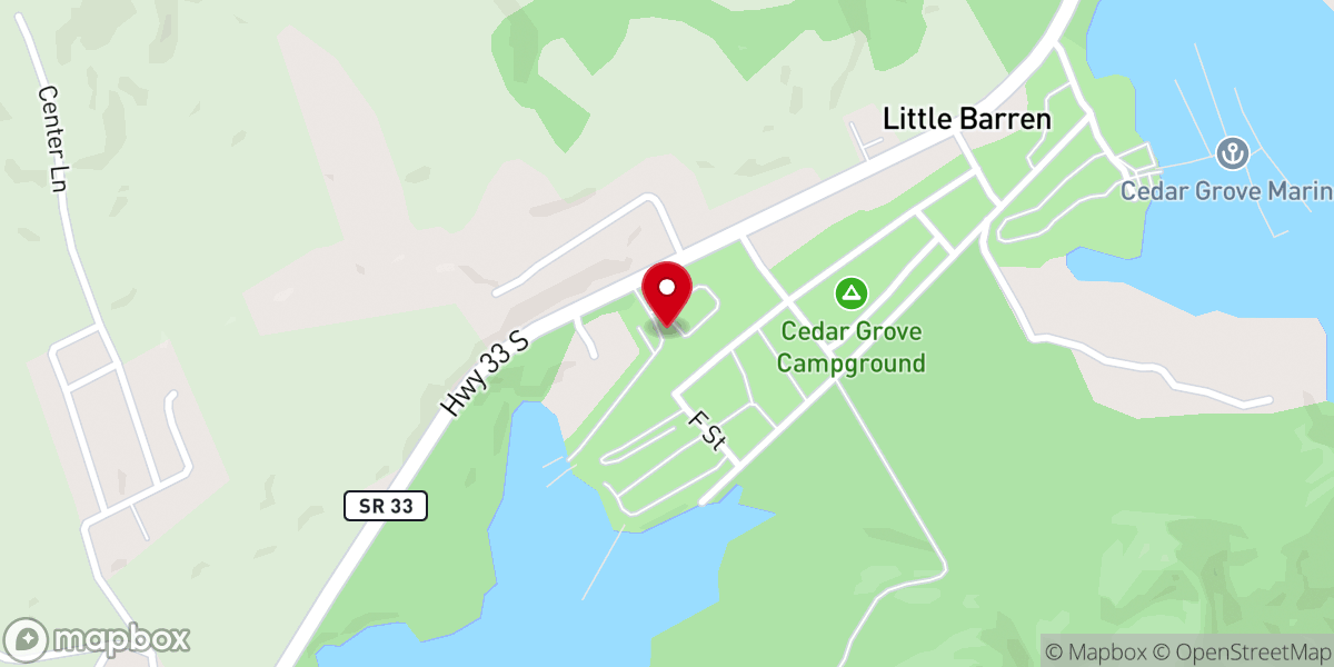 Map showing location of Chapel Landing Campground