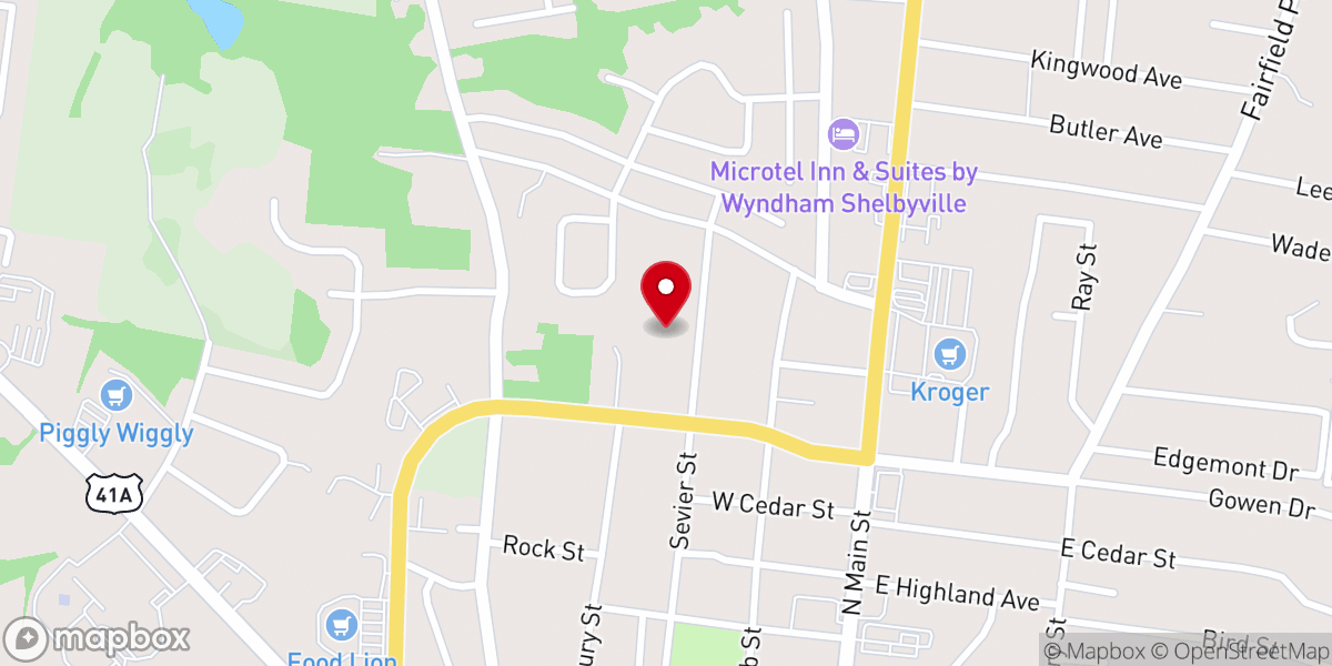 Map showing location of Galilee Primative Baptist Church