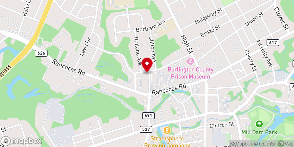 Map showing location of Faith Chapel AME Zion Church