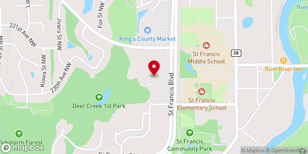 Map showing location of St Francis Christian School