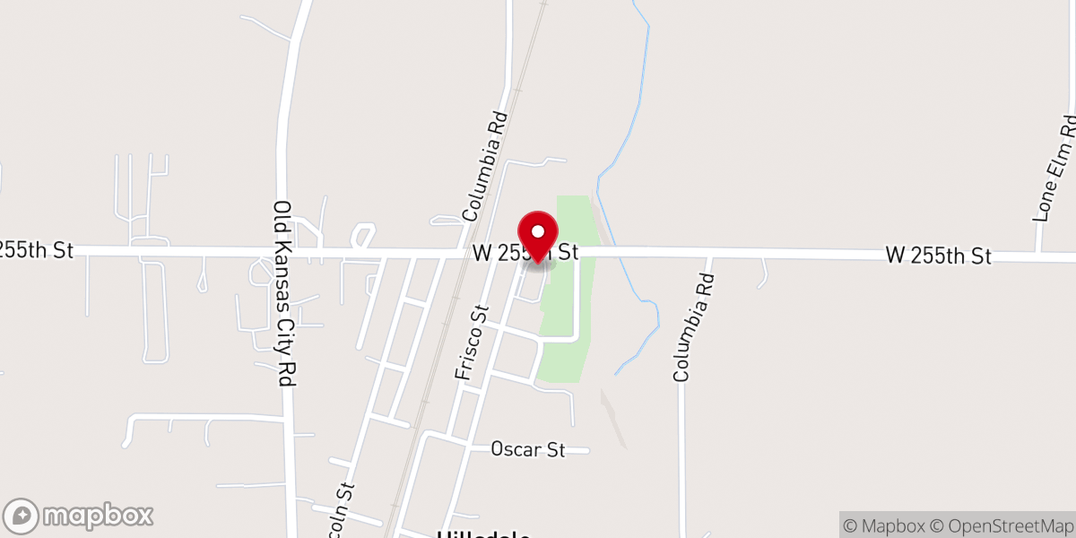 Map showing location of Hillsdale Presbyterian Church