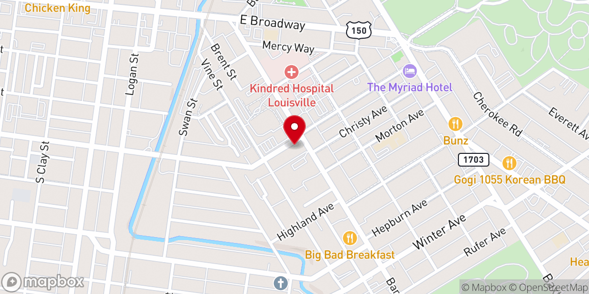 Map showing location of Unity of Louisville Foundation Inc