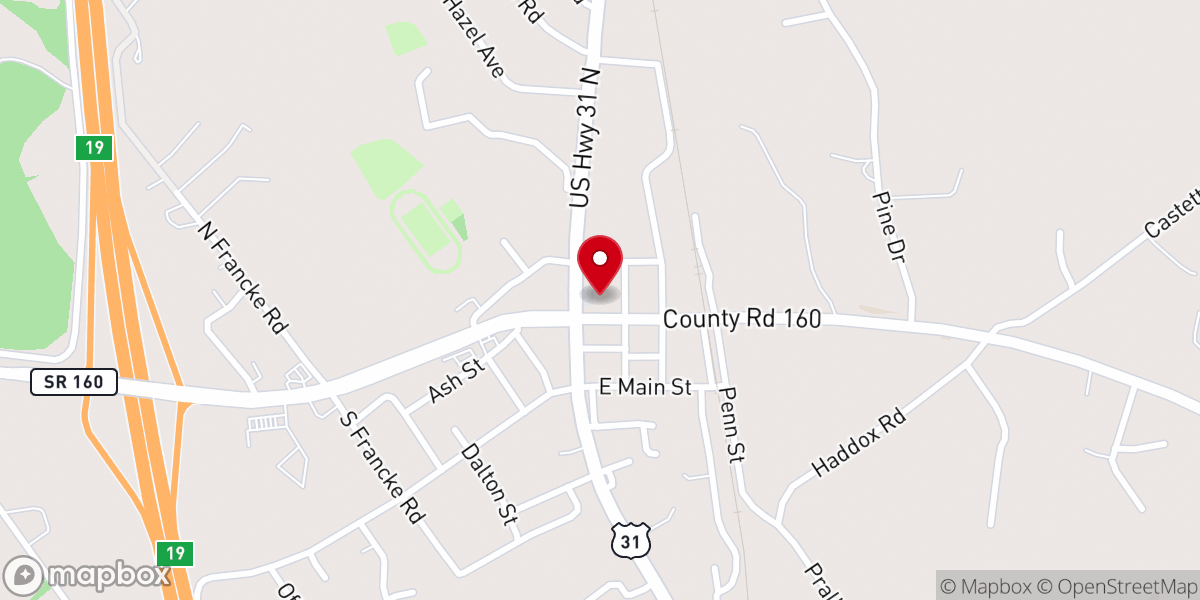 Map showing location of Goodfella's Pizza