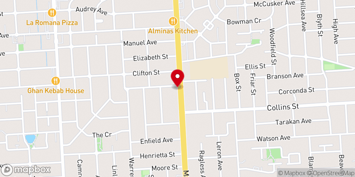 Map showing location of St Clements Anglican Church