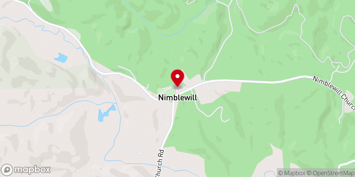 Map showing location of Nimblewill Baptist Church