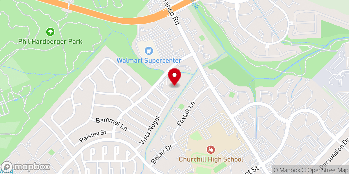 Map showing location of Churchill Baptist Church