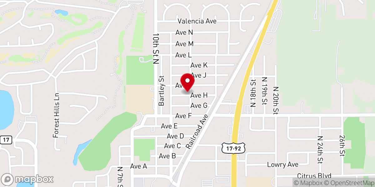 Map showing location of New Beulah Missionary Baptist Haines City