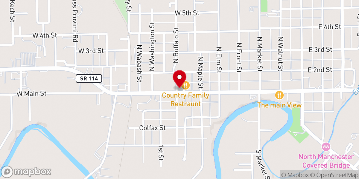 Map showing location of North Manchester Church of the Nazarene
