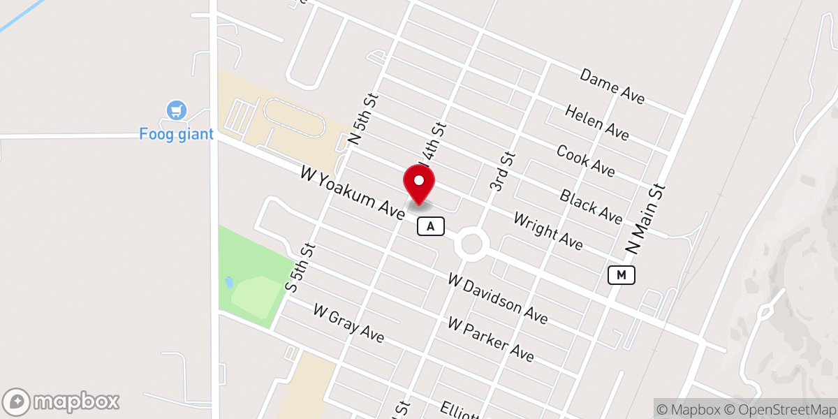 Map showing location of Calvary Baptist Church