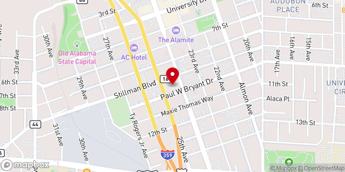 Map showing location of First Presbyterian Church