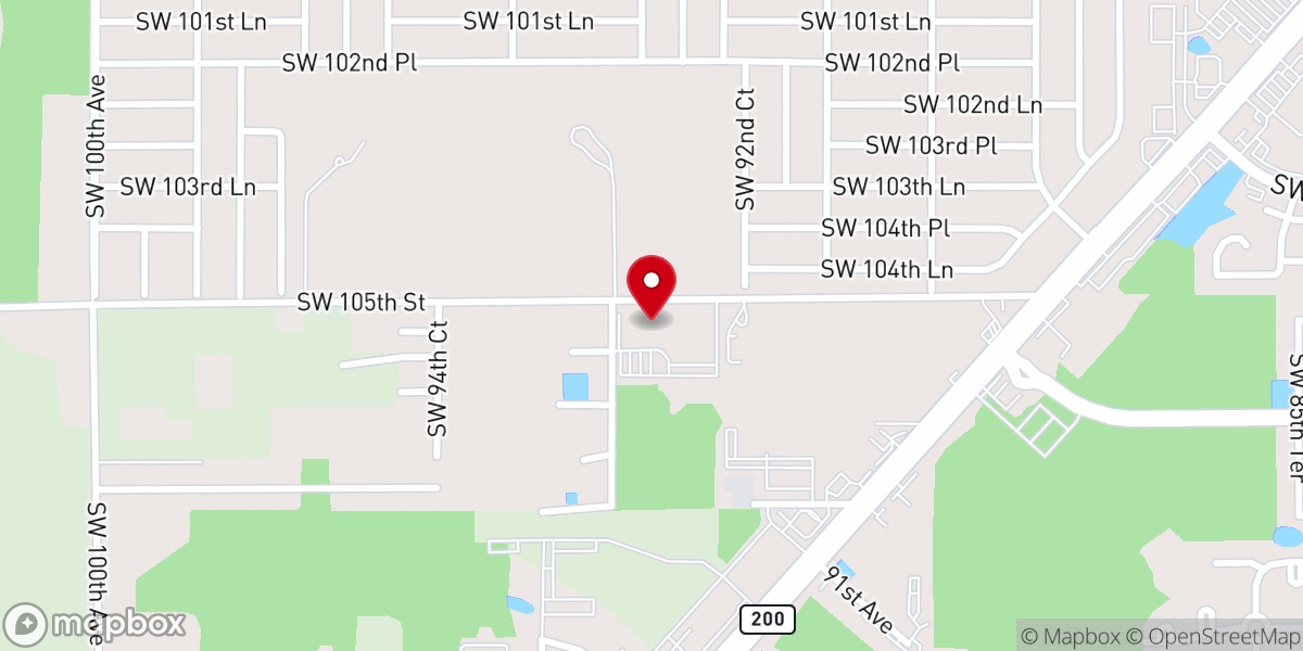 Map showing location of Ocala West United Methodist Church