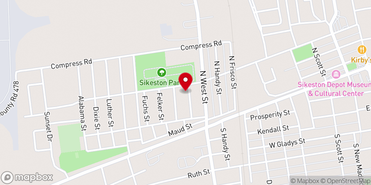 Map showing location of Bowman Street Church of Christ