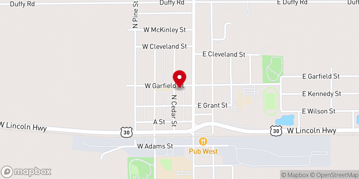 Map showing location of Presbyterian Church of Waterman
