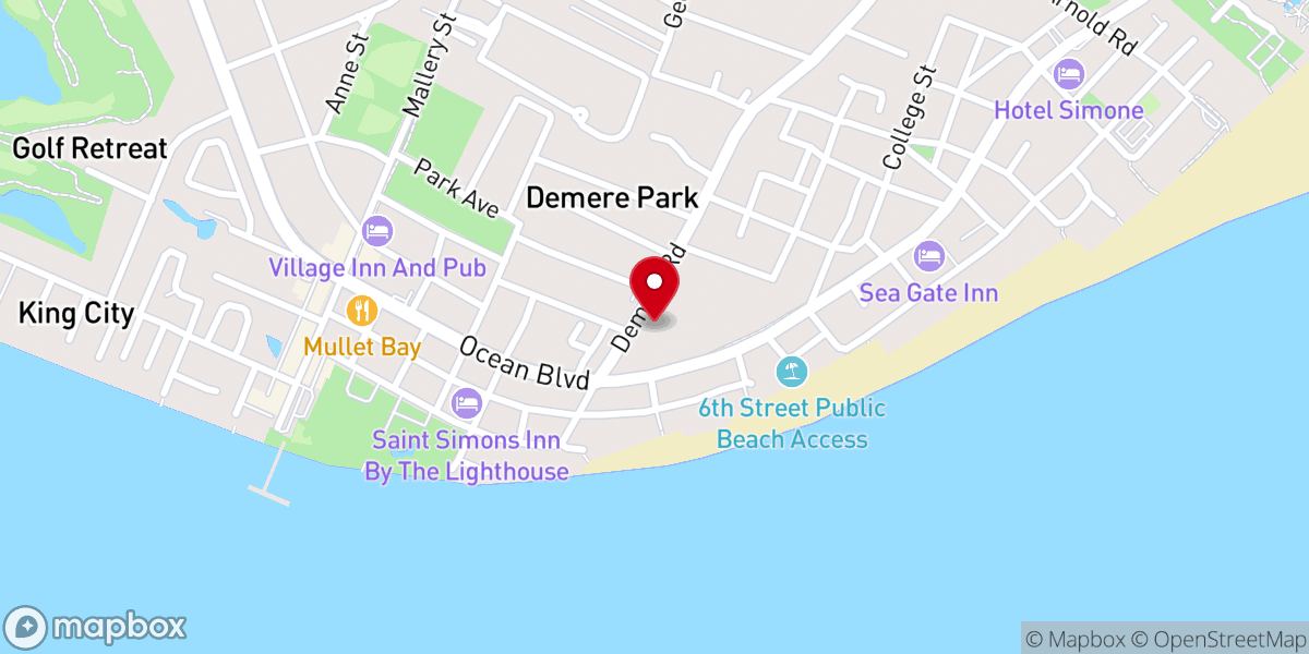 Map showing location of First Baptist Preschool SSI