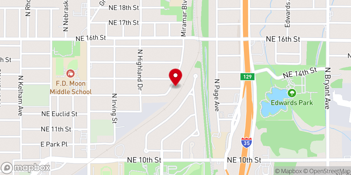 Map showing location of Trinity Church of God-Christ