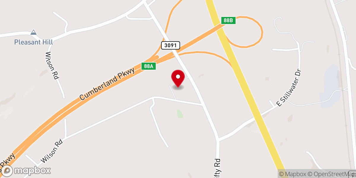 Map showing location of Pleasant Hill Baptist Church