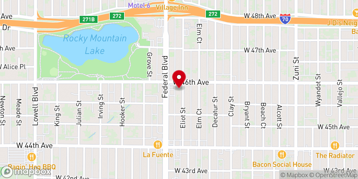 Map showing location of South Denver Friends Church