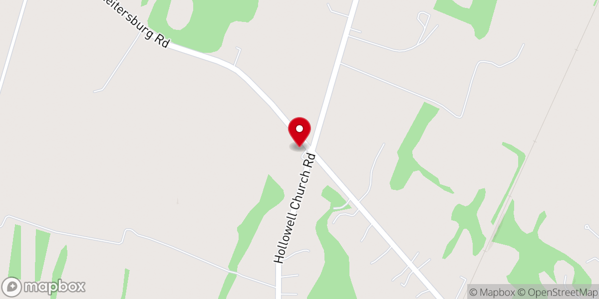 Map showing location of Hallowell Church