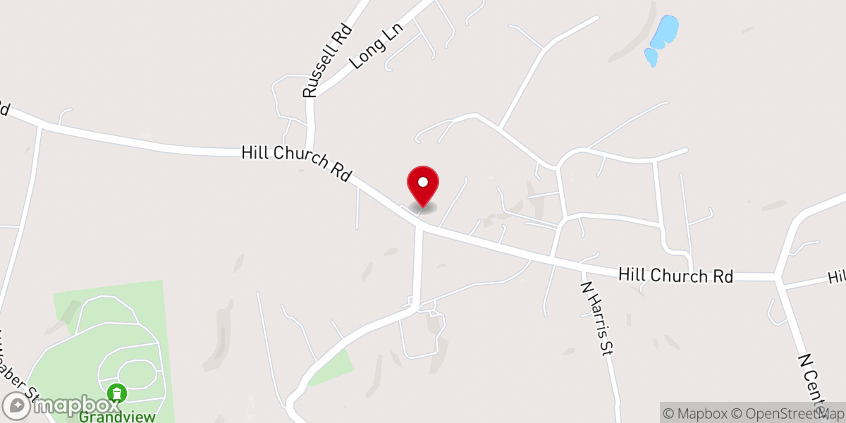 Map showing location of Hill United Church of Christ