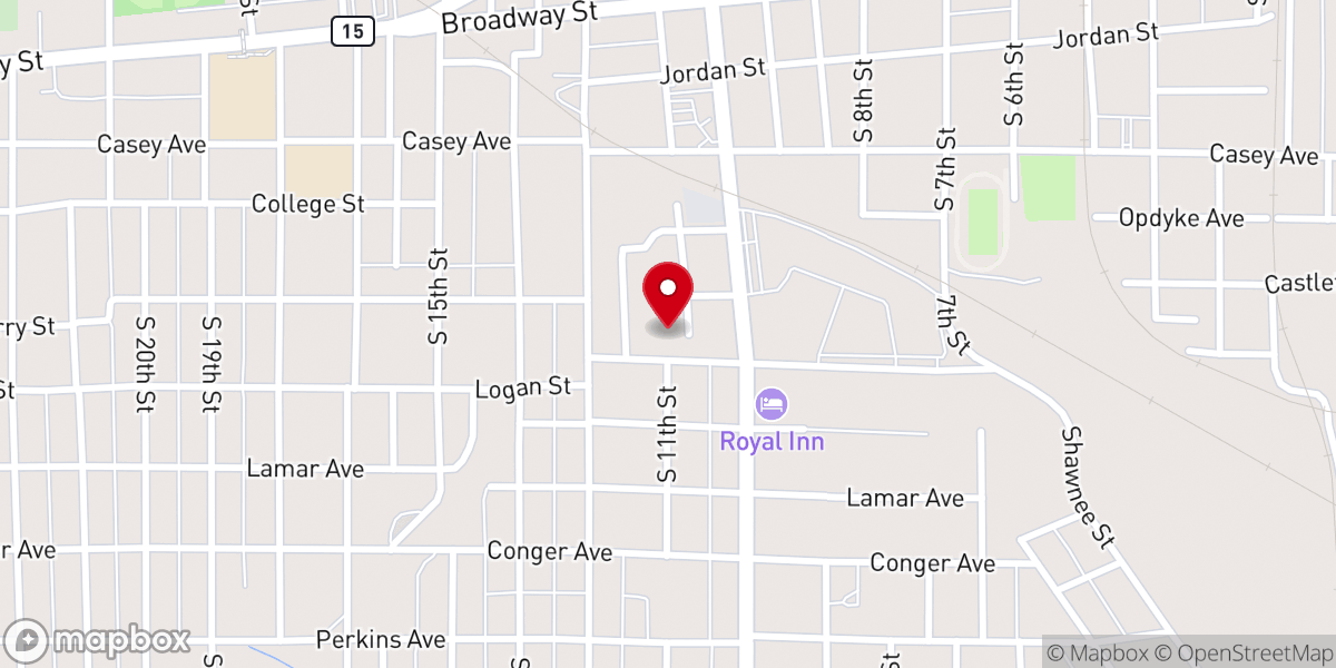 Map showing location of Corinthian Missionary Baptist Church