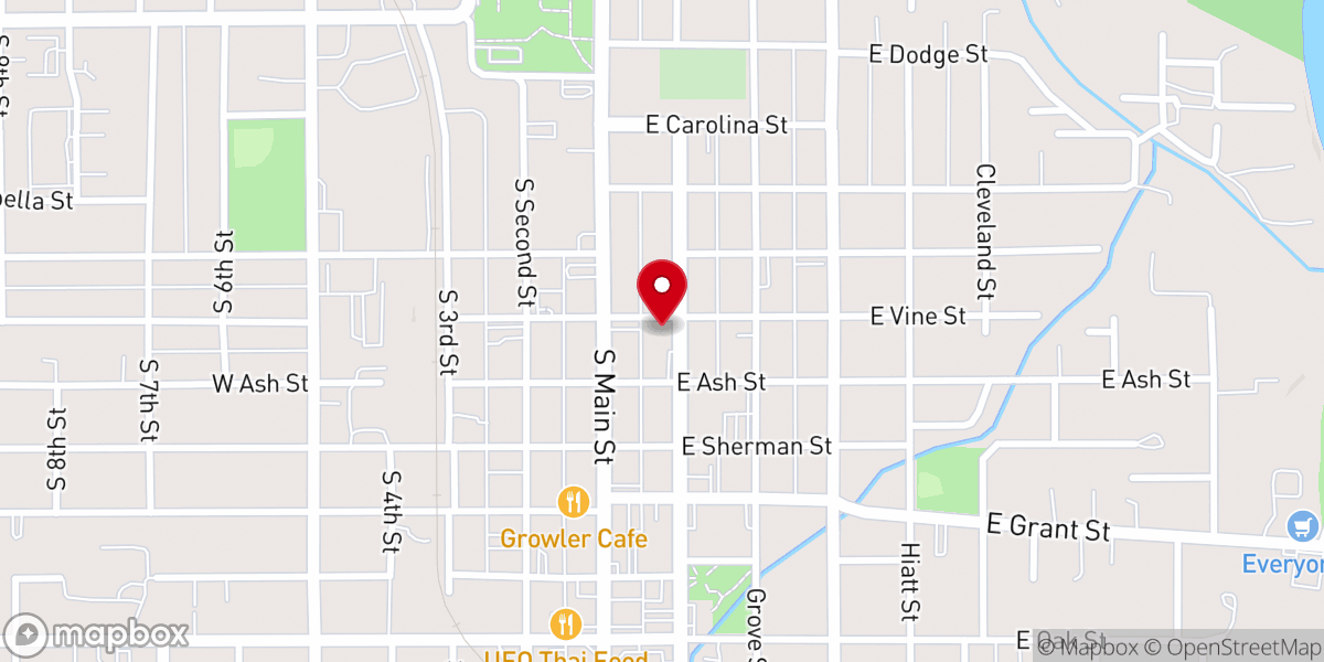 Map showing location of Valley Life Church