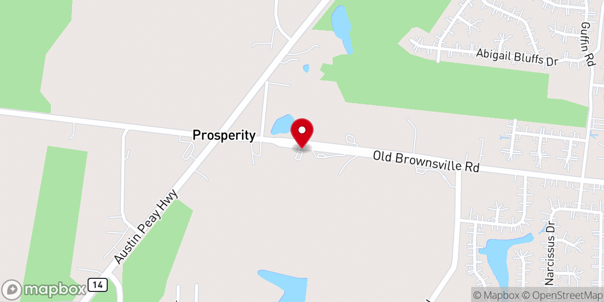 Map showing location of Prosperity Church