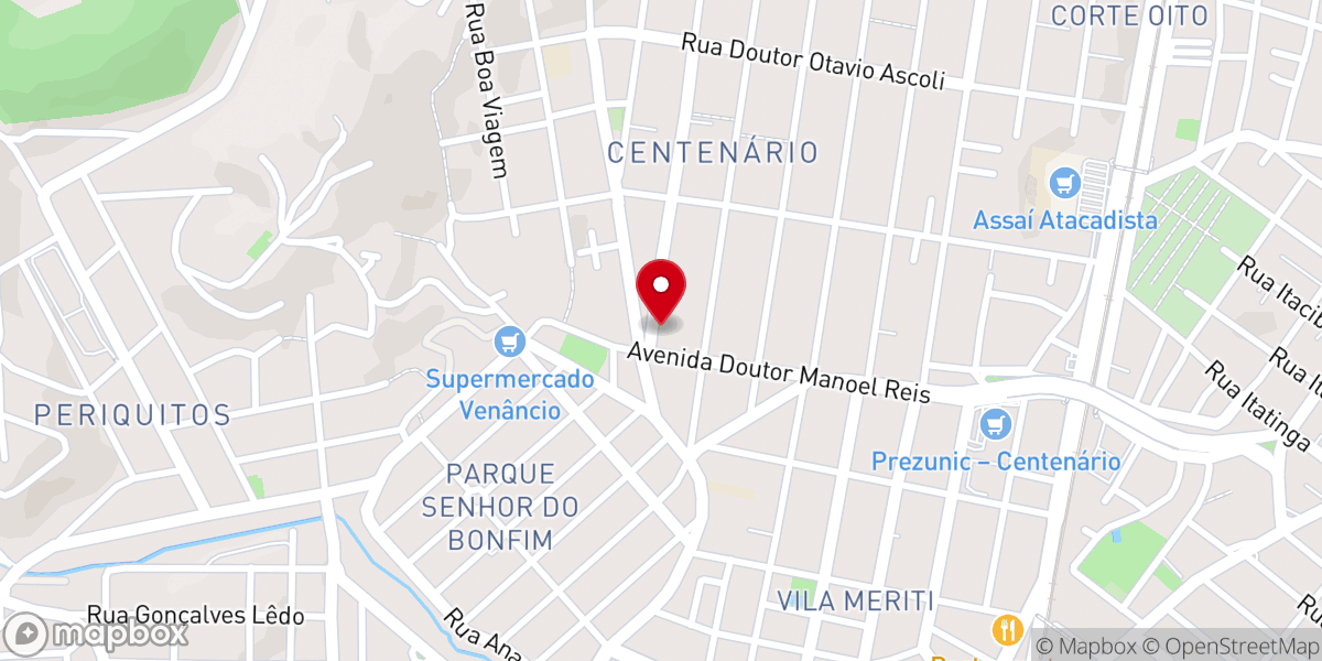 Map showing location of Igreja Batista Central do Centenário