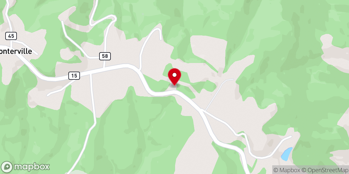 Map showing location of Point Mountain Union Mission Church