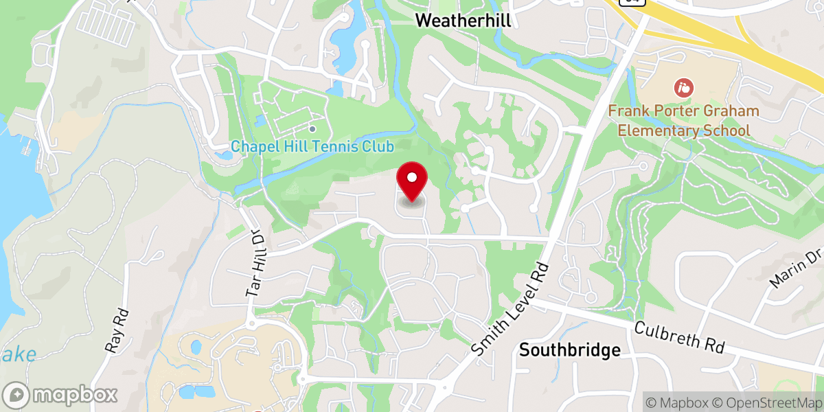 Map showing location of Bridges at Chapel Hill