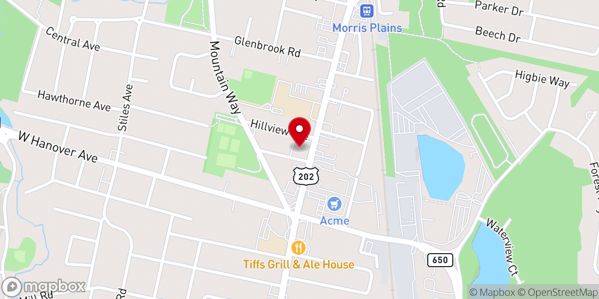 Map showing location of Morris Plains Presbyterian Church