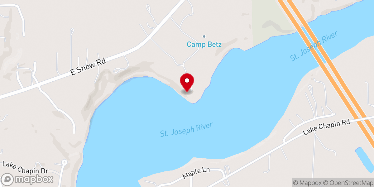 Map showing location of Betz Chapel