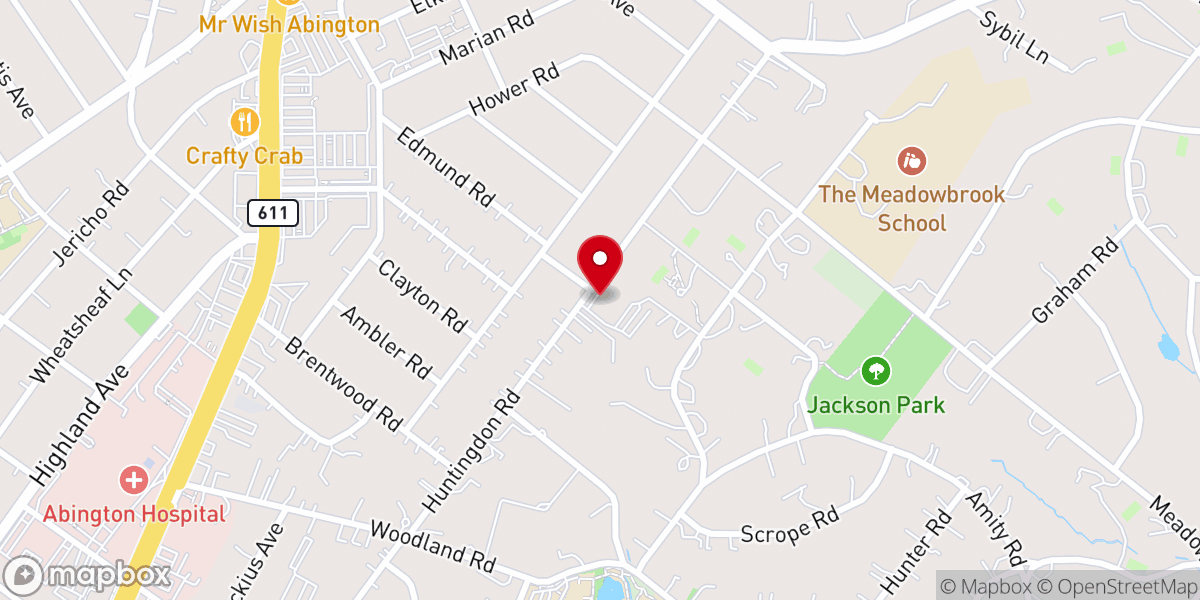 Map showing location of Abington Baptist Church